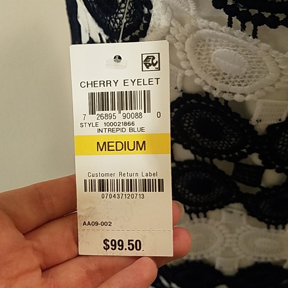 NWT Charter club navy and white lace dress - Picture 4 of 5